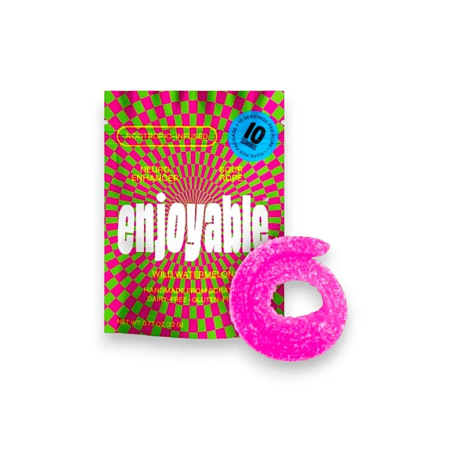 Enjoyable Nootropic Infused Mushroom Sour Rope Wild Watermelon 1ct 40g